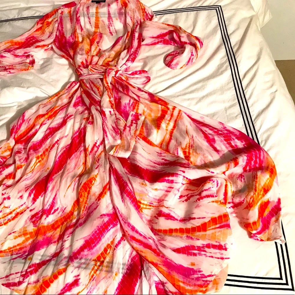 Boston Proper Size: M, Long Flowing Wrap Dress - Picture 1 of 6